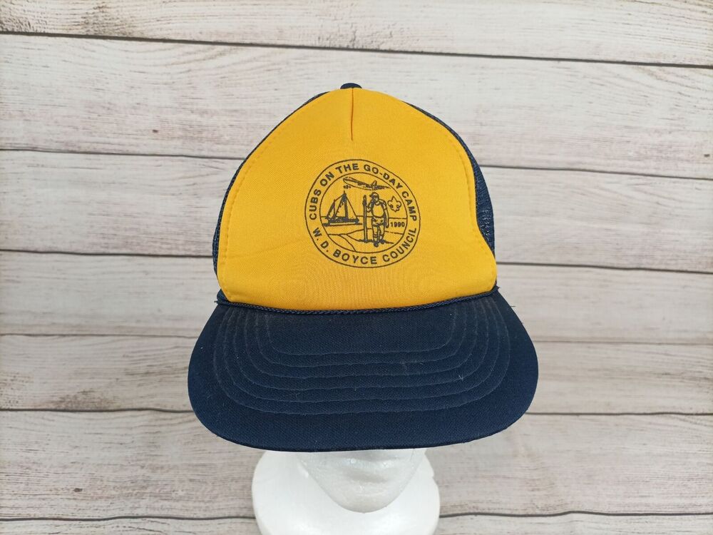 Vintage Cubs On the Go-Day Camp WD Boyce Council Baseball Hat Yellow Blue